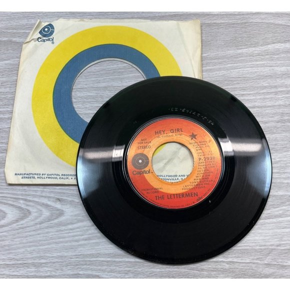 The Lettermen Hey, Girl / Worlds 45 Pop Promo Capitol 2938 VG+/NM - Picture 3 of 4